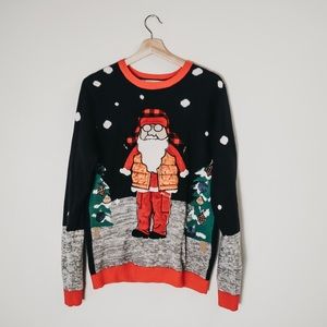 Ugly Sweater by Jolly Sweaters Sz M Hipster Santa